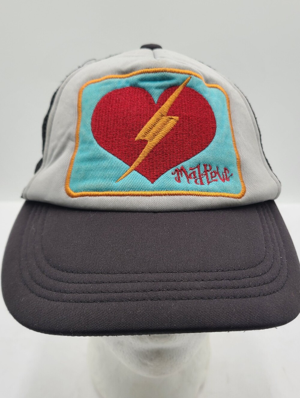 B55 Vintage Mad Love Aviator Nation Lightng Bolt Heart Trucker Hat Snapback